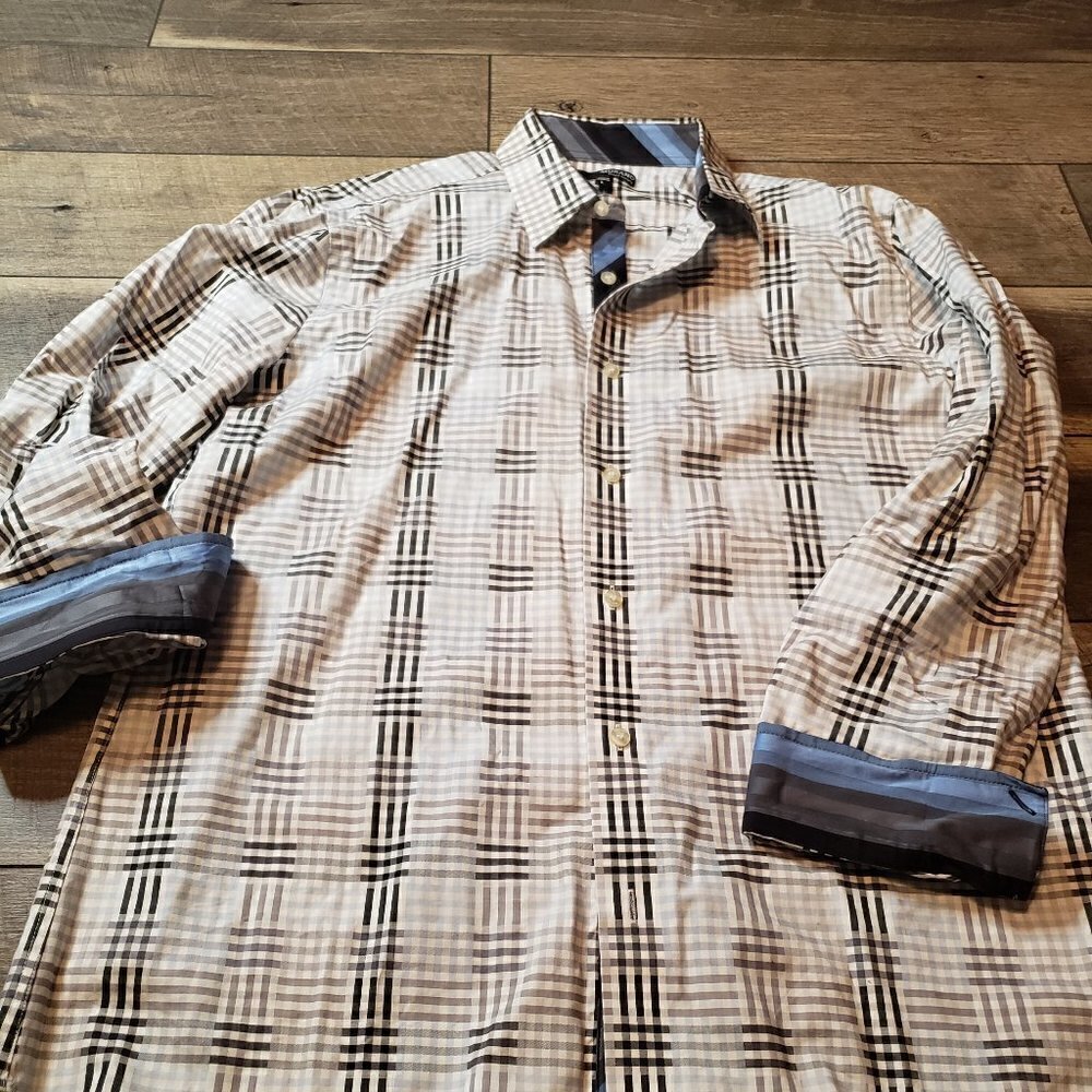 Murano Liquid Luxury Plaid Long Sleeve Shirt